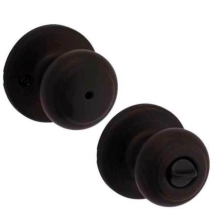 KWIKSET Kwikset: Cove Privecy Door Knob with Round Rose Satin Black Finish KWS-300CV-RDT-514